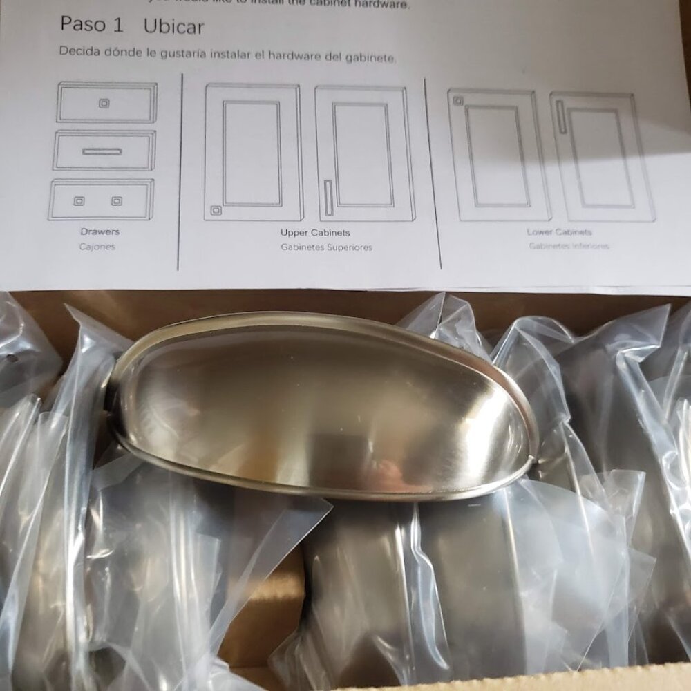 New 20 Satin Nickel Bin Cup Drawer Pulls Kitchen Hardware Everbilt 20 PACK SET